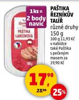 PAŠTIKA ŘEZNÍKŮV TALÍŘ různé druhy, 150 g 