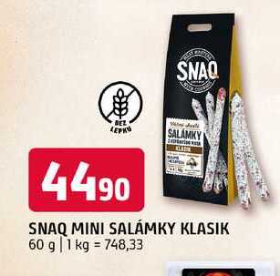 SNAQ mini salámky klasik 60g