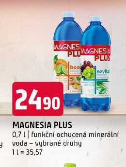 MAGNESIA PLUS 0,7l funkční ochucená minerální y voda vybrané druhy 