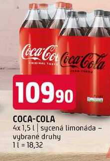 Coca-Cola 4x1,5 sycená limonáda vybrané druhy