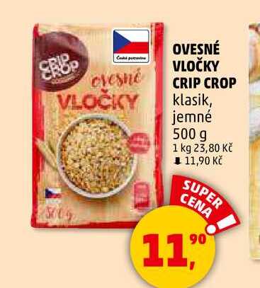 OVESNÉ VLOČKY CRIP CROP klasik, jemné, 500 g 