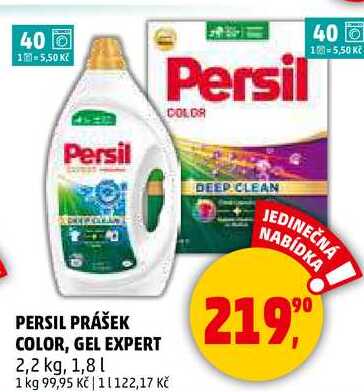 PERSIL PRÁŠEK COLOR, GEL EXPERT, 2,2 kg, 1,8 l