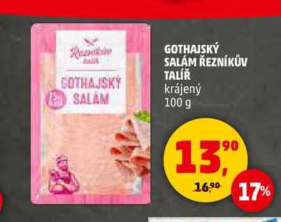 GOTHAJSKÝ SALÁM ŘEZNÍKŮV TALÍŘ krájený, 100 g  