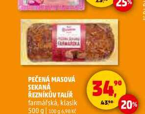 PEČENÁ MASOVÁ SEKANA ŘEZNÍKŮV TALÍŘ farmářská, 500 g
