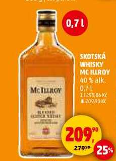 SKOTSKÁ WHISKY MC ILLROY 40% alk., 0,7 l
