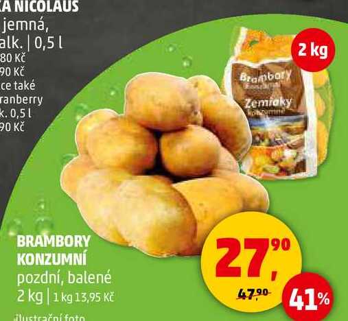 BRAMBORY KONZUMNÍ pozdní, balené, 2 kg 