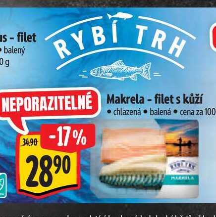   Makrela - filet s kůží  100 g