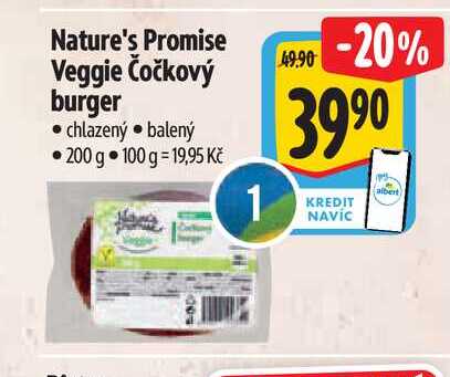 Nature's Promise Veggie Čočkový burger  200 g