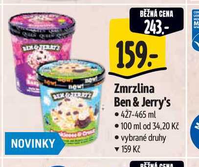 Ben & Jerry's zmrzlina 427-465ml, vybrané druhy