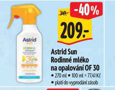  Astrid Sun Rodinné mléko na opalování OF 30  270 ml