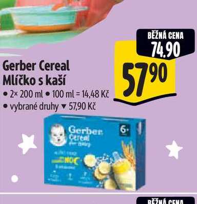 Gerber Cereal Mlíčko s kaší 2x 200 ml  