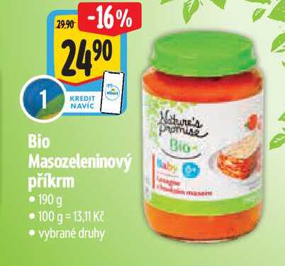 Bio Masozeleninový příkrm 190g  