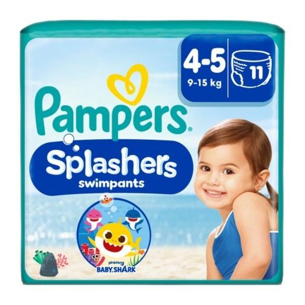Pampers Kalhotkové plenky Splashers Carry Pack Baby Shark, velikost 4, 11ks