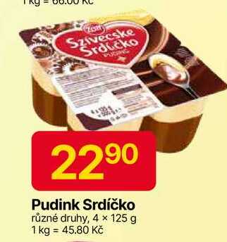 Pudink Srdíčko různé druhy, 4 x 125 g