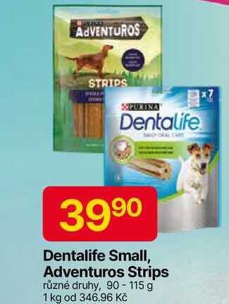 Dentalife Small, Adventuros Strips různé druhy, 90-115 g