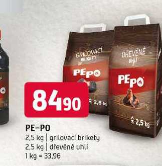 Pe-po 2,5 kg grilovací brikety 2,5 kg dřevěné uhli 