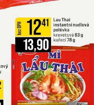 Lau Thai instantni nudlová polévka krevetová 83 g kuřecí 78 g 