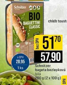 Schnitzer bageta bezlepková bílá 200 g (2 x 100 g)