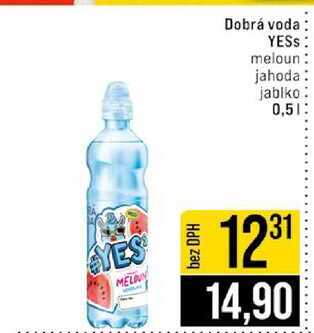 Dobrá voda YESS meloun jahoda jablko 0,5l