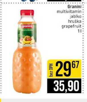 Granini multivitamin jablko hruška grapefruit 1l