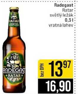 Radegast Ratar světlý ležák 0,5l