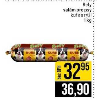 Bely salám pro psy kuře s ryži 1 kg