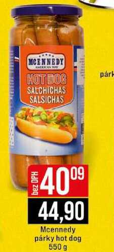 Mcennedy párky hot dog 550 g
