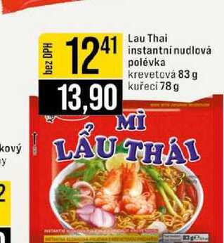 Lau Thai instantni nudlová polévka krevetová 83 g kuřecí 78 g