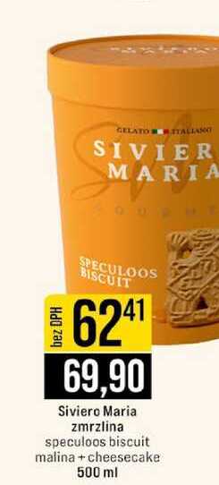 Siviero Maria zmrzlina speculoos biscuit malina+cheesecake 500 ml