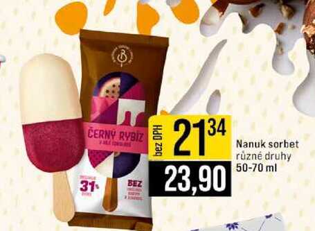 Nanuk sorbet různé druhy 50-70 ml 