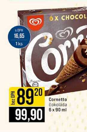 Cornetto čokoláda 6 x 90 ml 