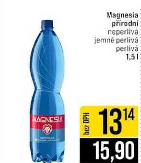 Magnesia přírodní neperlivá jemně perlivá perlivá 1,5l