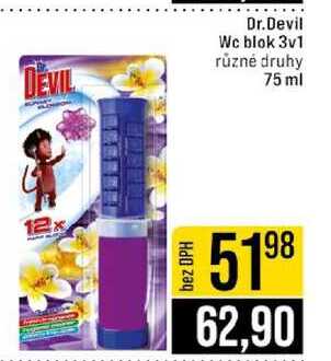 Dr.Devil Wc blok 3v1 různé druhy 75 ml 