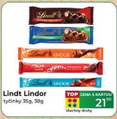Lindt Lindor tyčinky 35g, 38g 