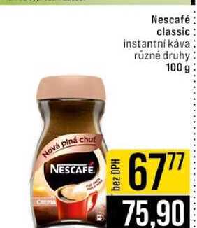 Nescafé classic instantní káva různé druhy 100 g