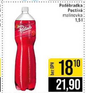 Poděbradka Poctivá Poctivá malinovka 1,5l