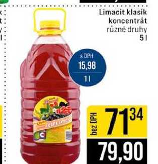 Limacit klasik koncentrát různé druhy 5l