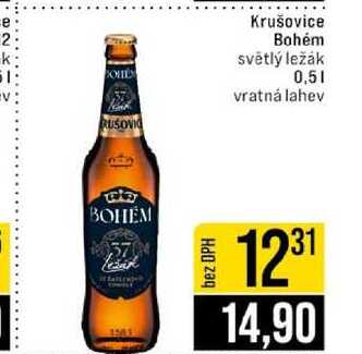Krušovice Bohém světlý ležák 0,5l