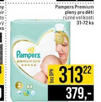 Pampers Premium pleny pro děti různé velikosti 31-72 ks 