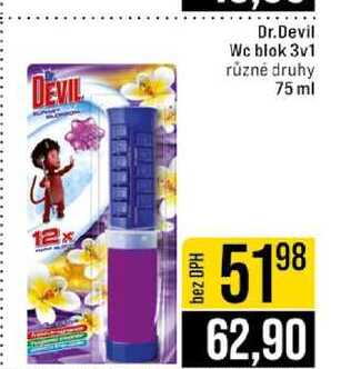 Dr.Devil Wc blok 3v1 různé druhy 75 ml