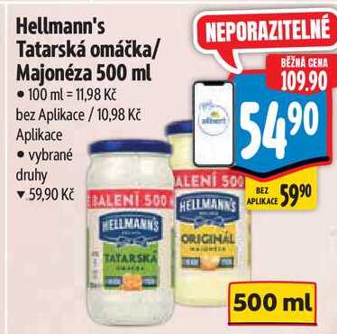 Hellmann's Tatarská omáčka/Majonéza, 500 ml 
