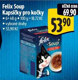 Felix Soup Kapsičky pro kočky, 6x 48 g 