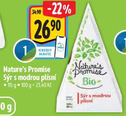 Nature's Promise Sýr s modrou plísní, 115 g