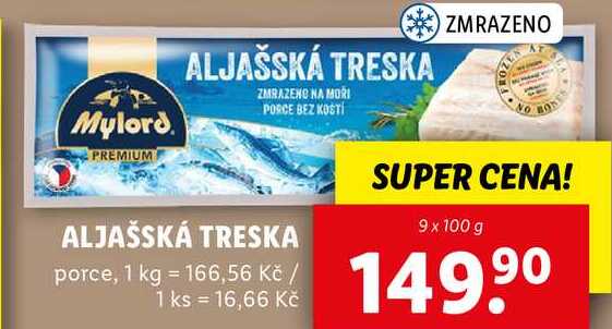 ALJAŠSKÁ TRESKA, 9x 100 g