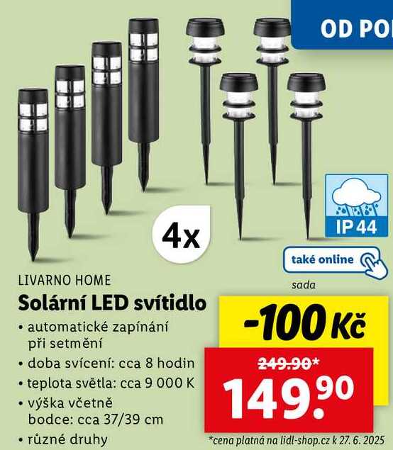 Solární LED svítidlo
