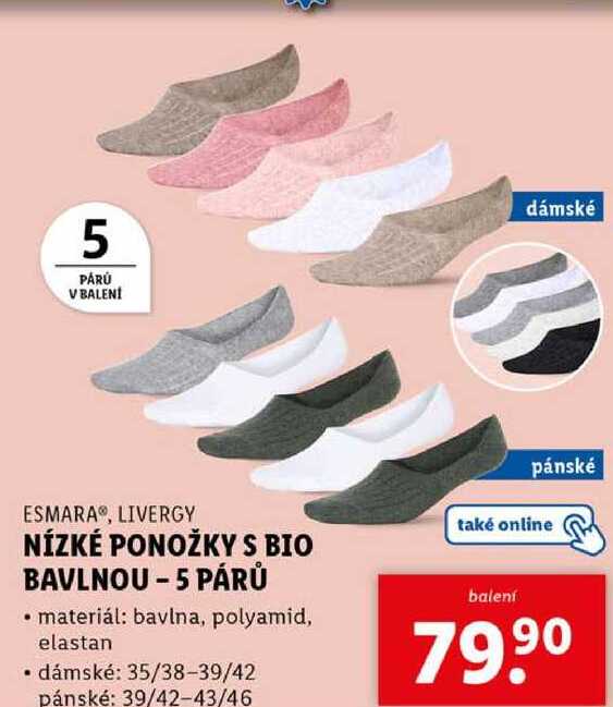NÍZKÉ PONOŽKY S BIO BAVLNOU - 5 PÁRŮ 