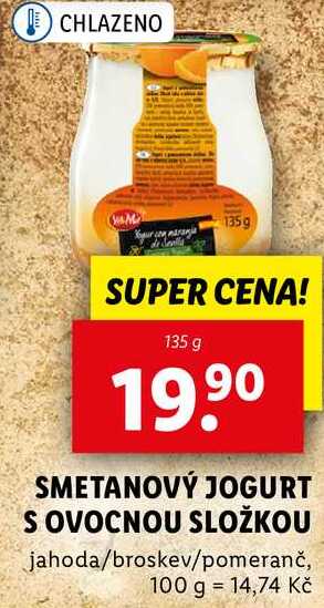SMETANOVÝ JOGURT S OVOCNOU SLOŽKOU, 135 g