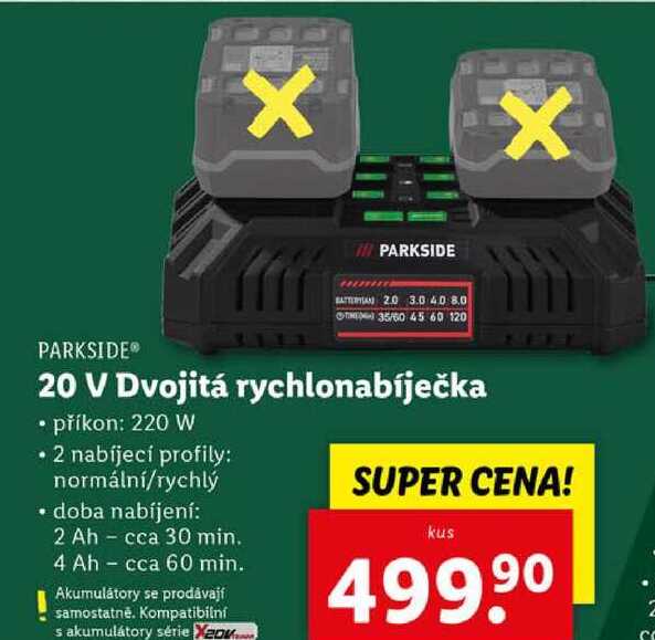 20 V Dvojitá rychlonabíječka 
