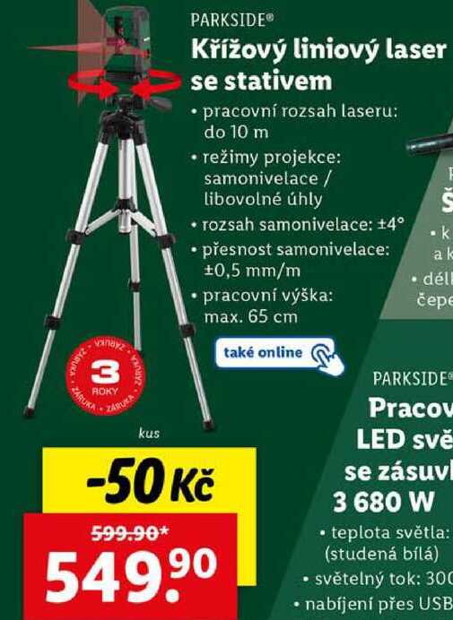 Křížový liniový laser se stativem