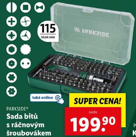 Sada bitů s ráčnovým šroubovákem 